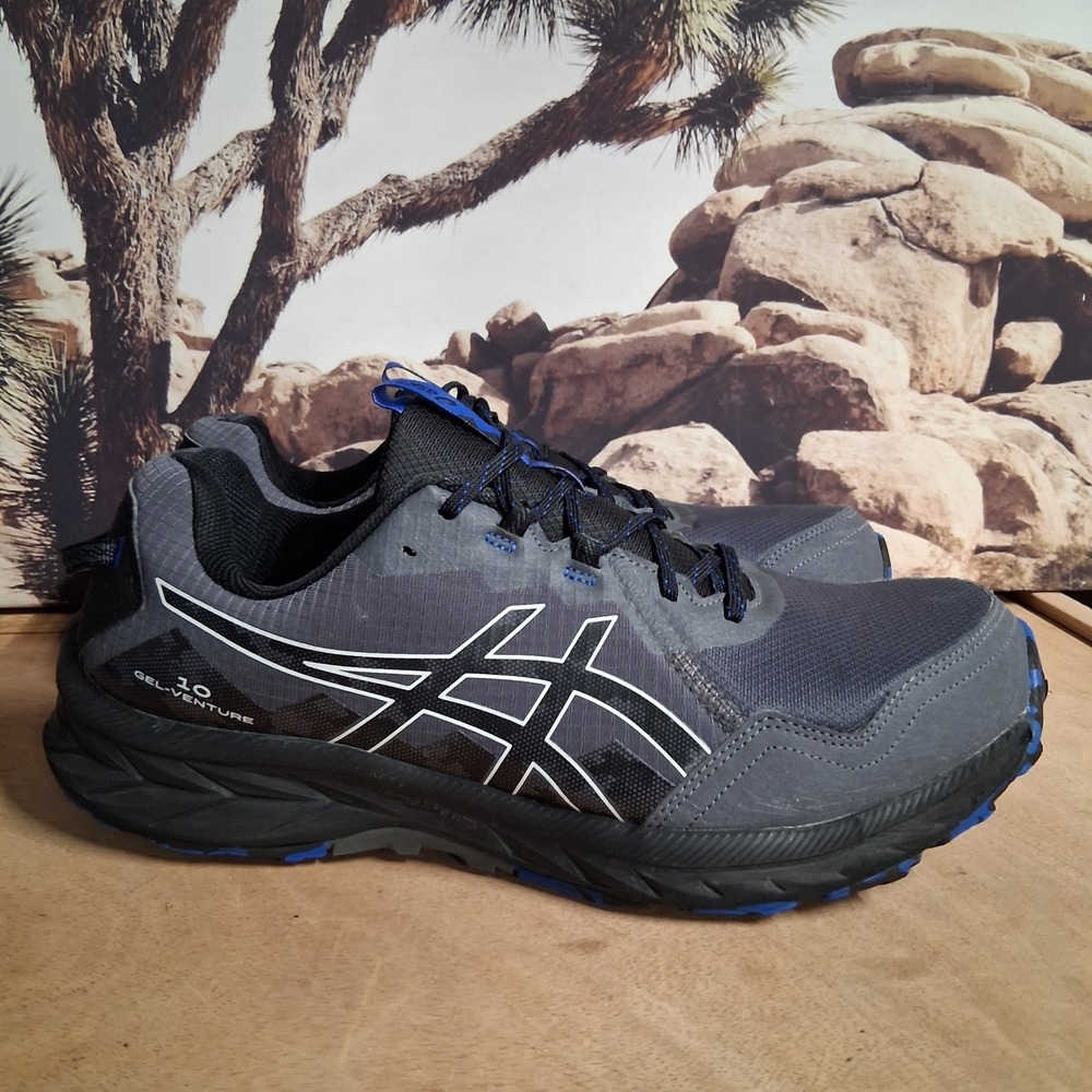 Asics Gel-Venture 10 Mens Trail Running Shoes Grey Black Blue Sneakers Size 14